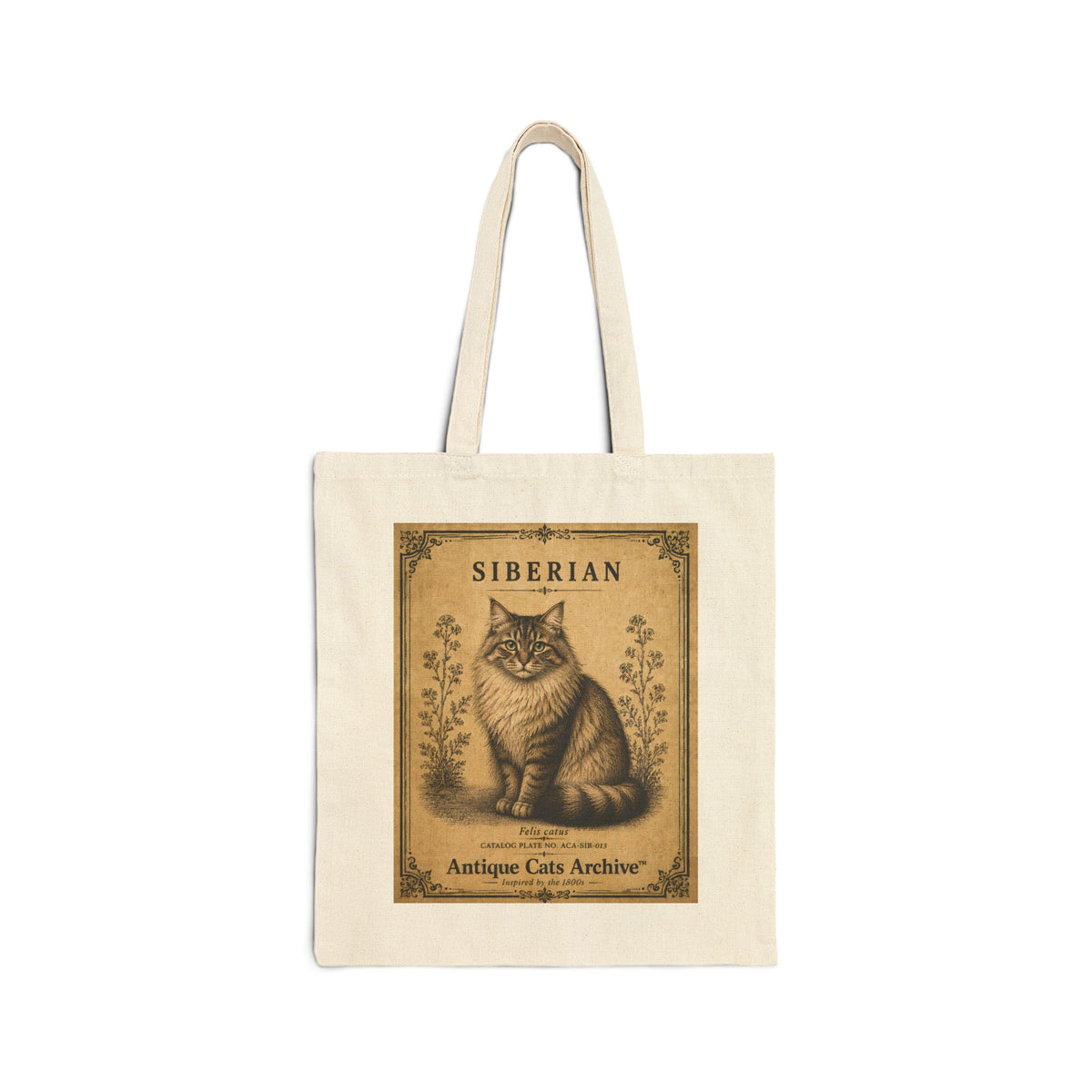 Siberian Vintage Cat Poster Tote Bag | Antique Cats Archive