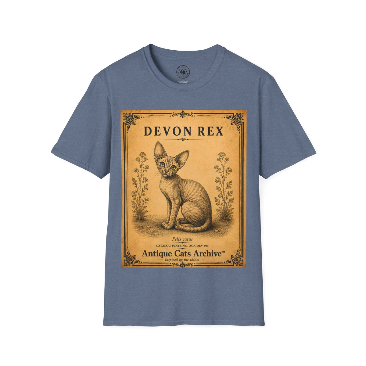 Devon Rex Cat T-Shirt | Vintage Cat Illustration | Antique Cats Archive™