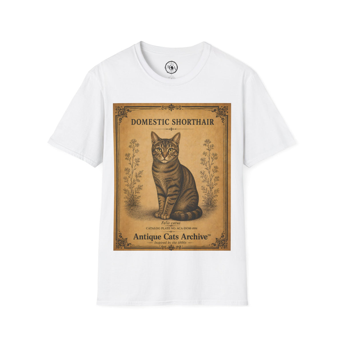 Domestic Shorthair Cat T-Shirt | Vintage Cat Illustration | Antique Cats Archive™