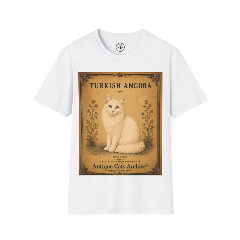 Turkish Angora Cat T-Shirt | Vintage Cat Illustration | Antique Cats Archive™