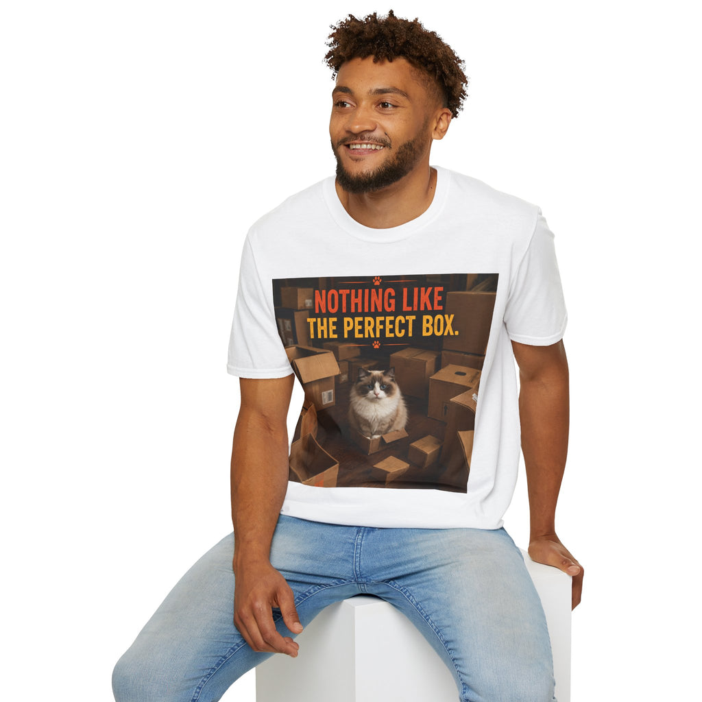 Cat Lover T‑Shirt — “Nothing Like The Perfect Box” Graphic Tee