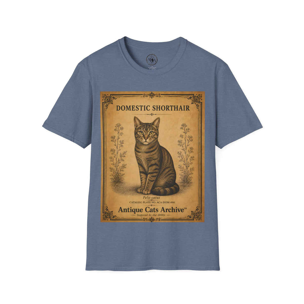 Domestic Shorthair Cat T-Shirt | Vintage Cat Illustration | Antique Cats Archive™
