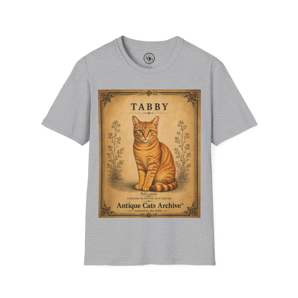 Tabby Cat T-Shirt | Vintage Cat Illustration | Antique Cats Archive™