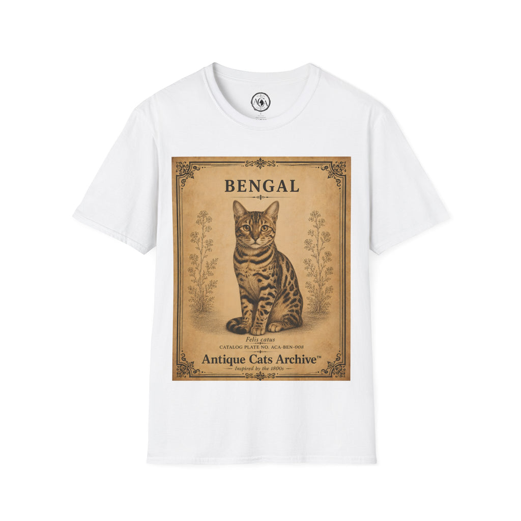 Bengal Cat T-Shirt | Vintage Cat Illustration | Antique Cats Archive™
