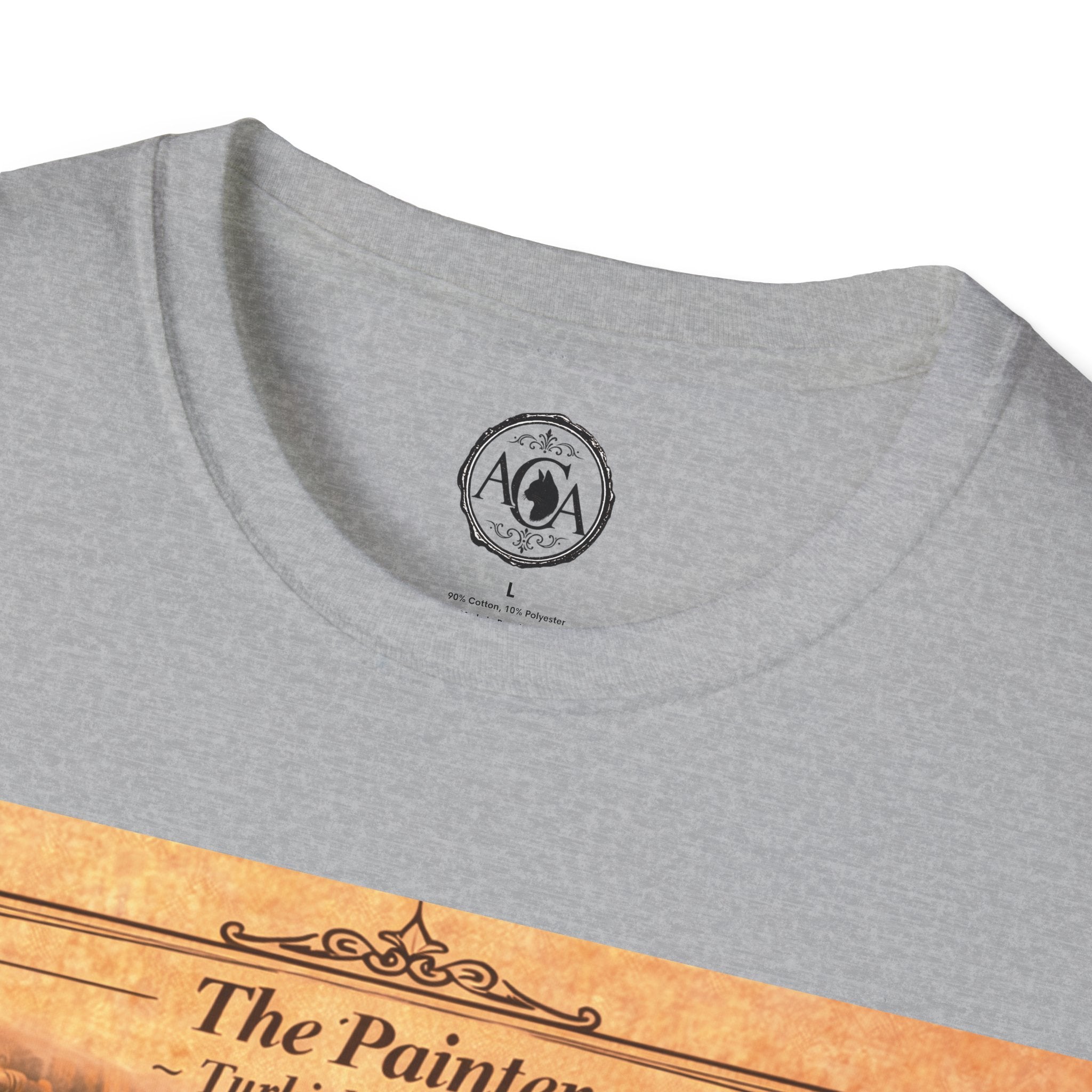 Antique Cats Archive™ Entry No. ACA-018-PNT “The Painter” Turkish Angora Cat T-Shirt – Vintage 1800s Engraving Style