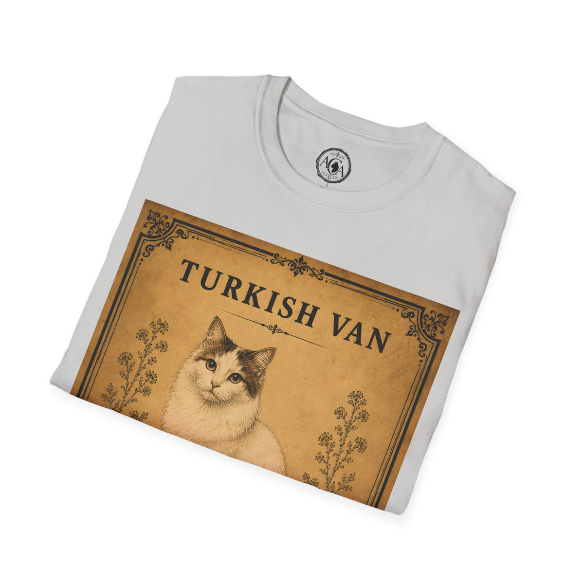 Turkish Van Cat T-Shirt | Vintage Cat Illustration | Antique Cats Archive™