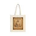 Persian Cat Illustration Tote Bag | Antique Cats Archive Canvas Tote