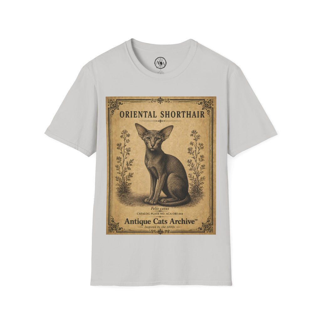 Oriental Shorthair Cat T-Shirt | Vintage Cat Illustration | Antique Cats Archive™