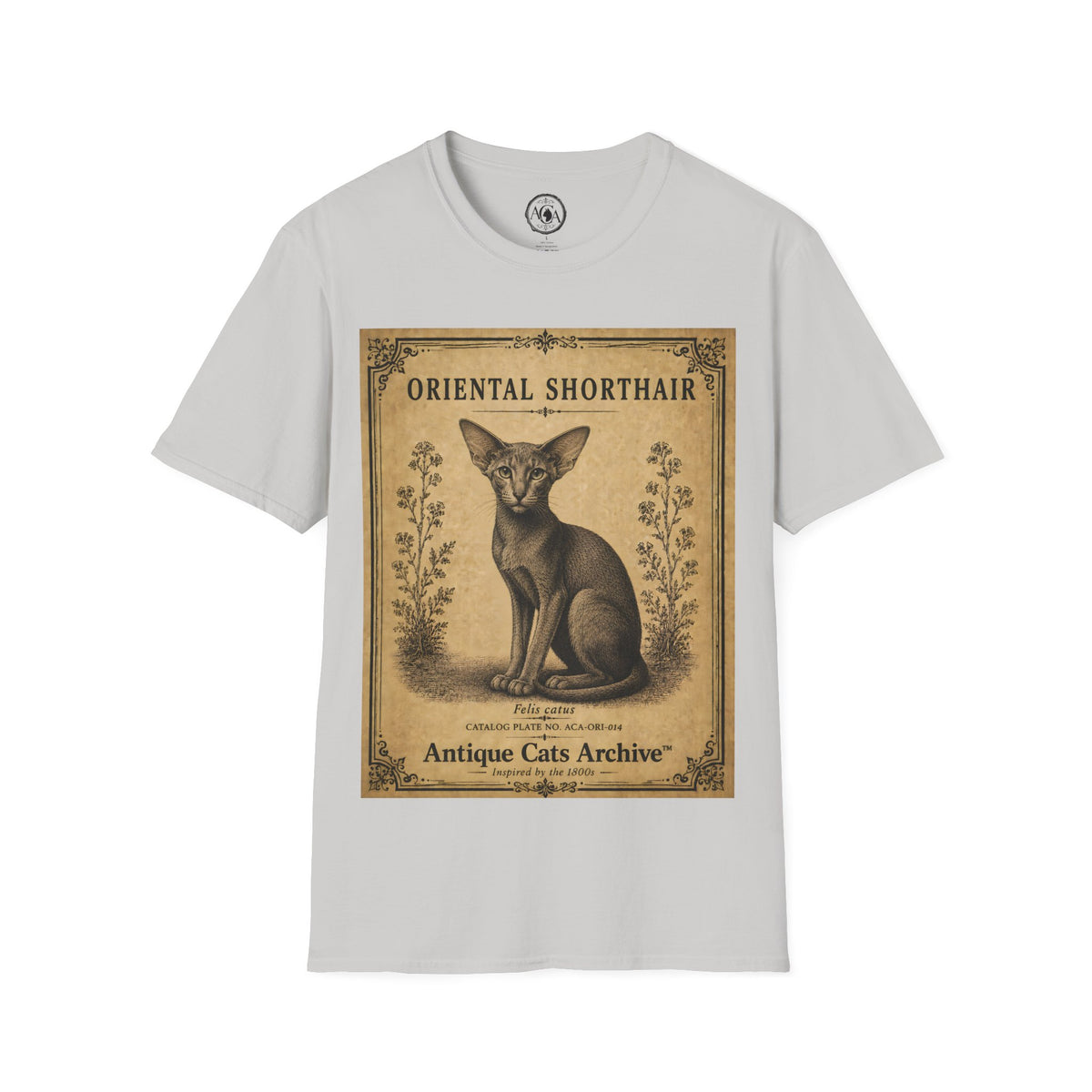 Oriental Shorthair Cat T-Shirt | Vintage Cat Illustration | Antique Cats Archive™