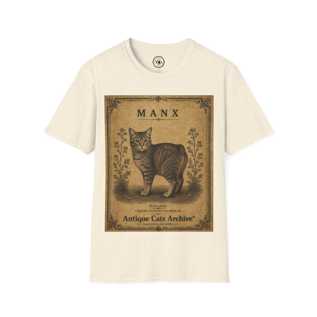 Manx Cat T-Shirt | Vintage Cat Illustration | Antique Cats Archive™