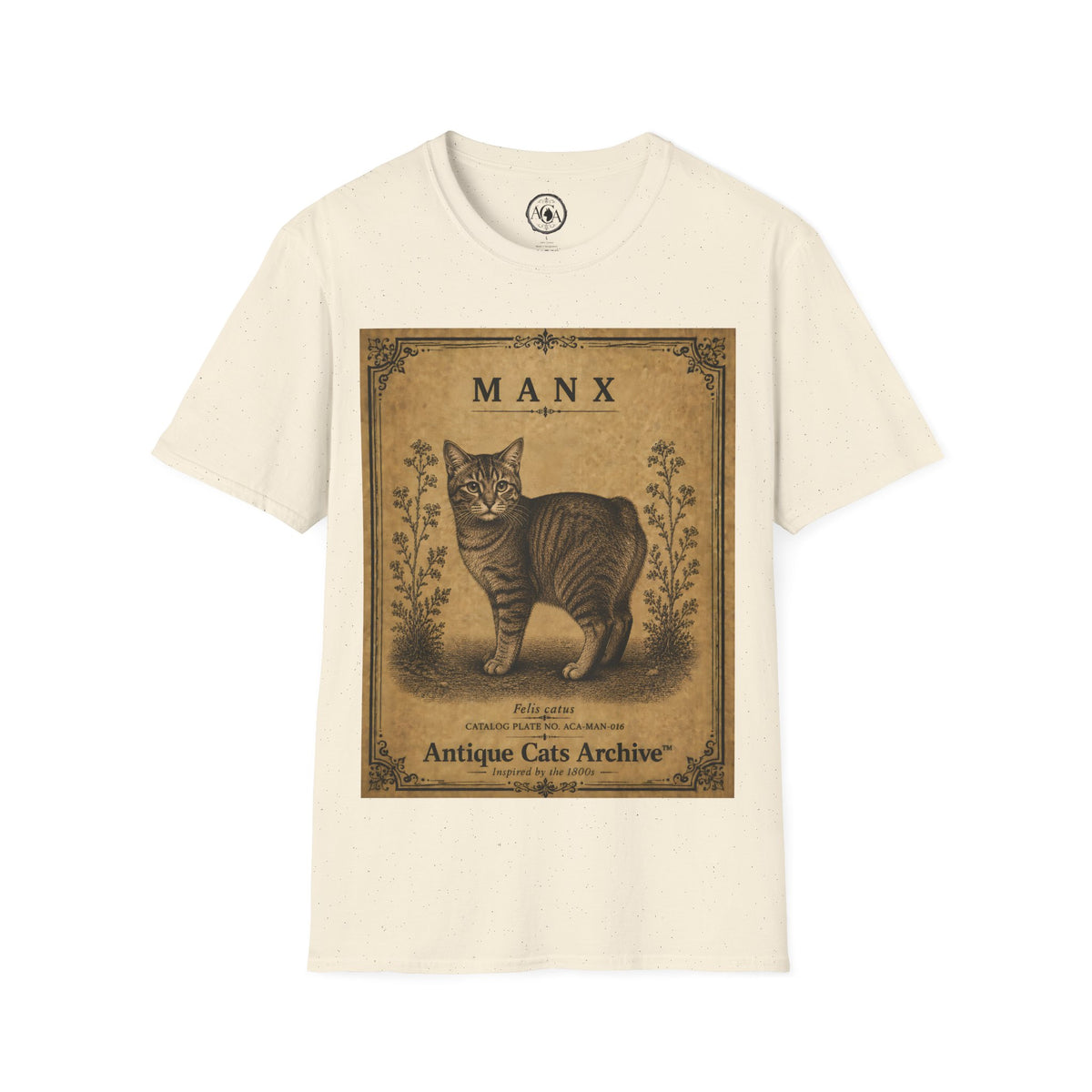 Manx Cat T-Shirt | Vintage Cat Illustration | Antique Cats Archive™