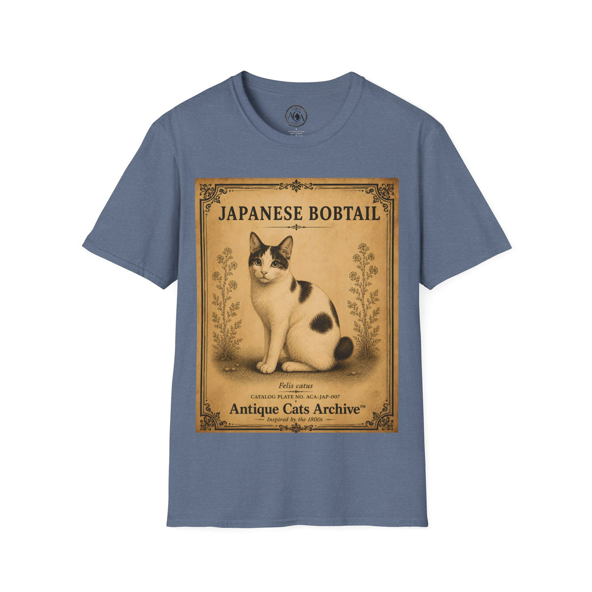 Japanese Bobtail Cat T-Shirt | Vintage Cat Illustration | Antique Cats Archive™