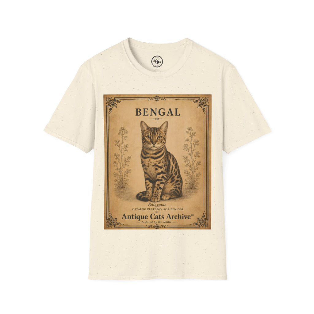 Bengal Cat T-Shirt | Vintage Cat Illustration | Antique Cats Archive™