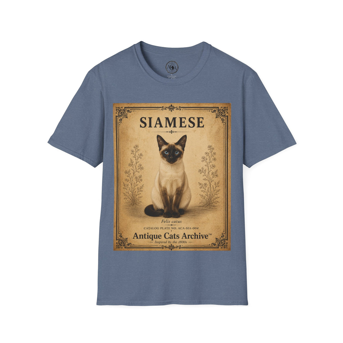 Siamese Cat T-Shirt | Vintage Cat Illustration | Antique Cats Archive™