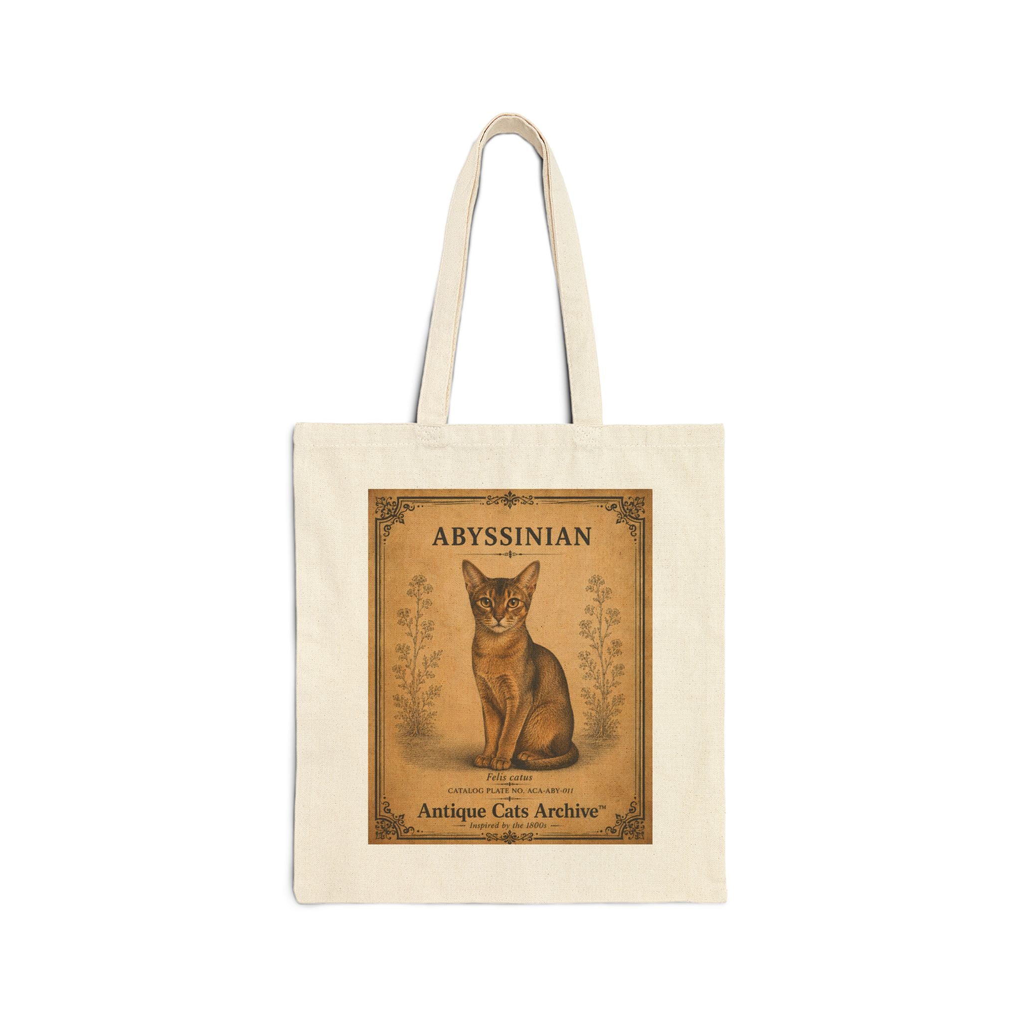 Abyssinian Cat Illustration Tote Bag | Vintage Antique Cats Artwork
