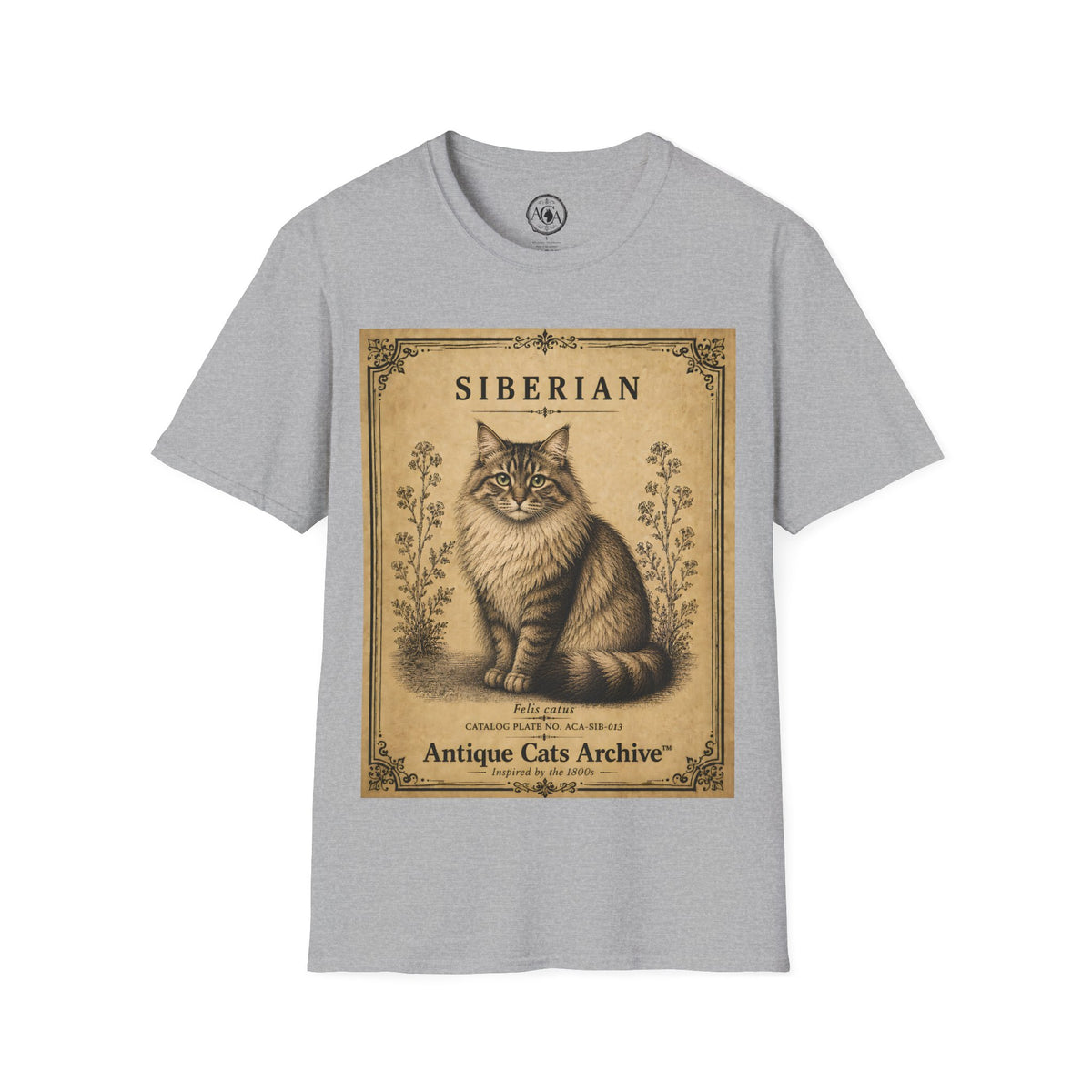 Siberian Cat T-Shirt | Vintage Cat Illustration | Antique Cats Archive™