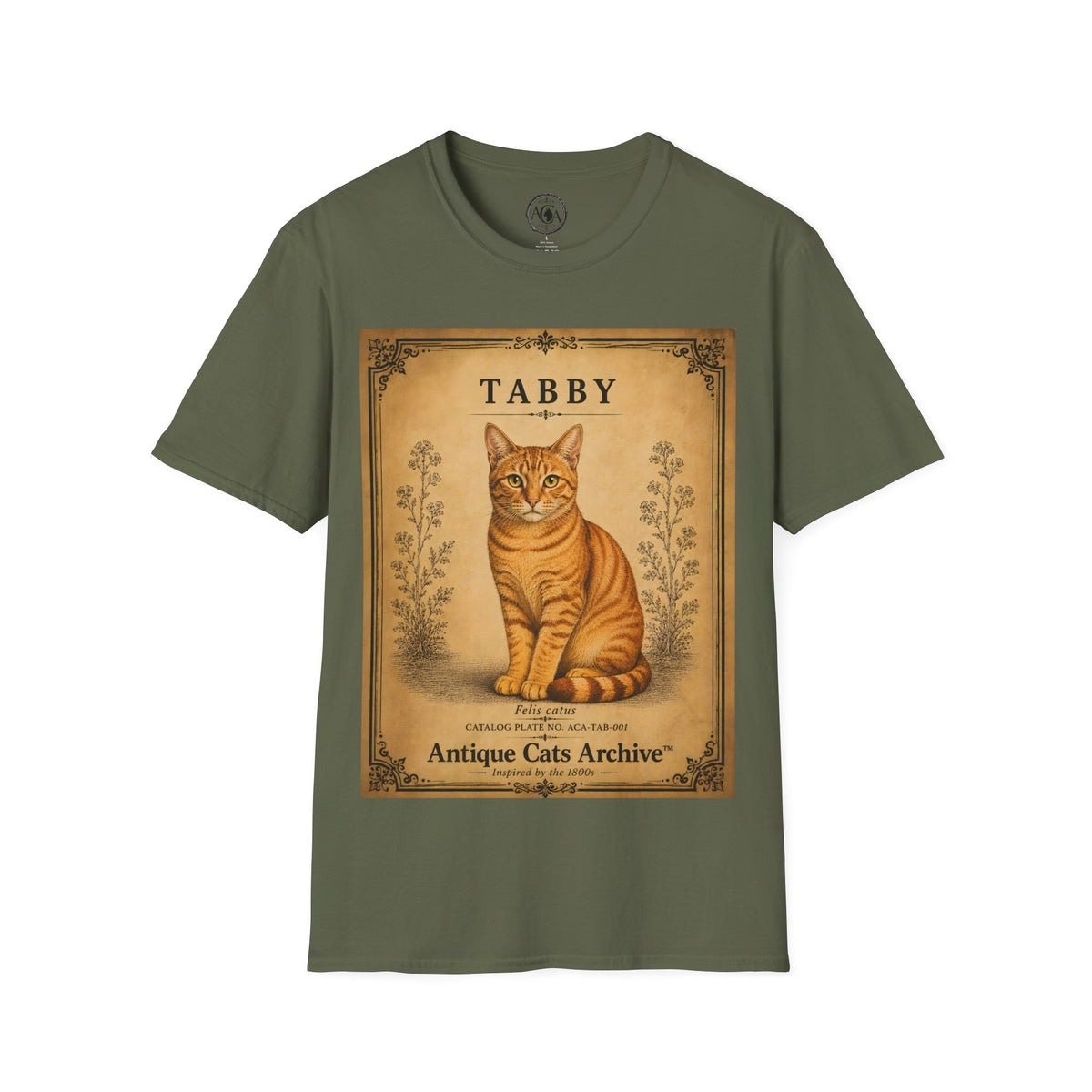 Tabby Cat T-Shirt | Vintage Cat Illustration | Antique Cats Archive™