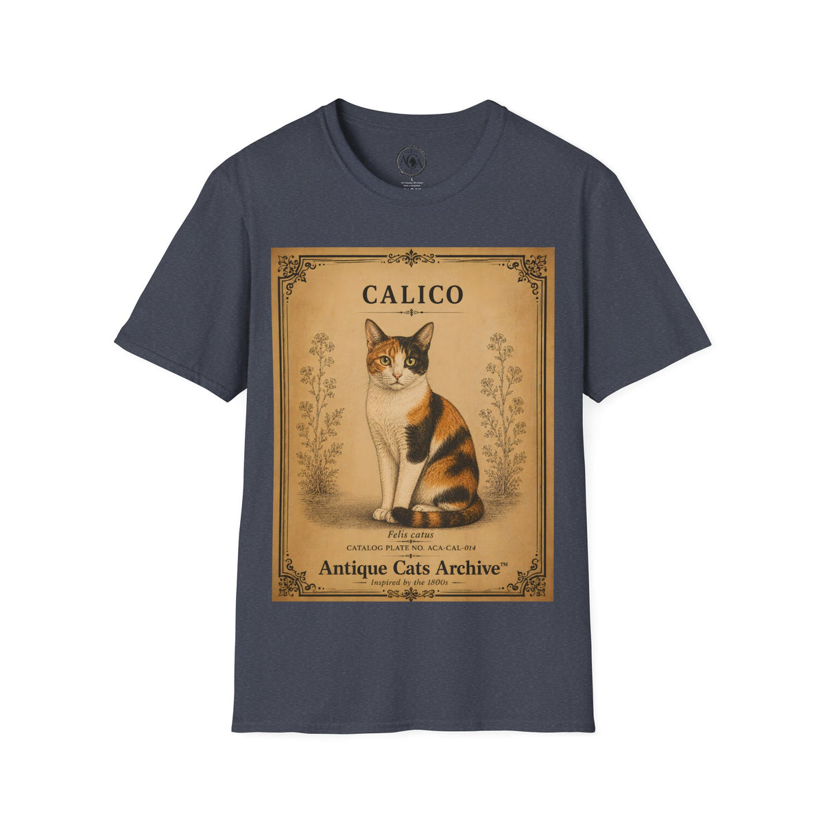 Calico Cat T-Shirt | Vintage Cat Illustration | Antique Cats Archive™