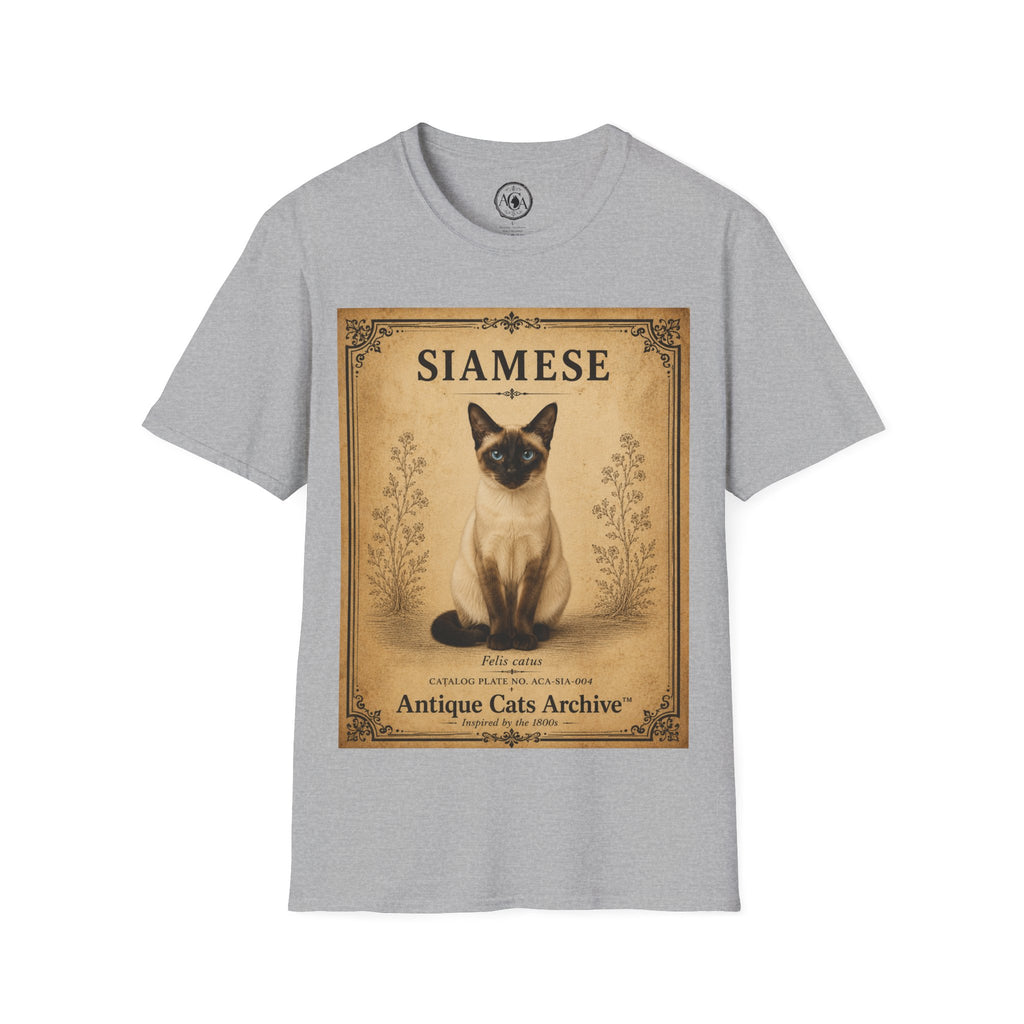 Siamese Cat T-Shirt | Vintage Cat Illustration | Antique Cats Archive™