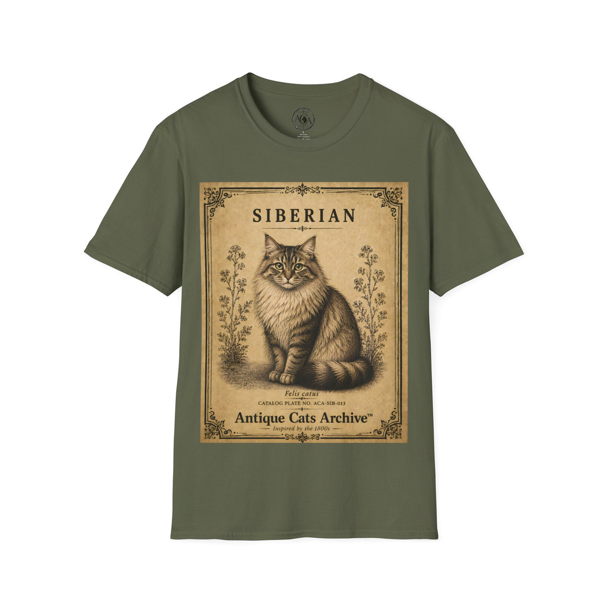 Siberian Cat T-Shirt | Vintage Cat Illustration | Antique Cats Archive™