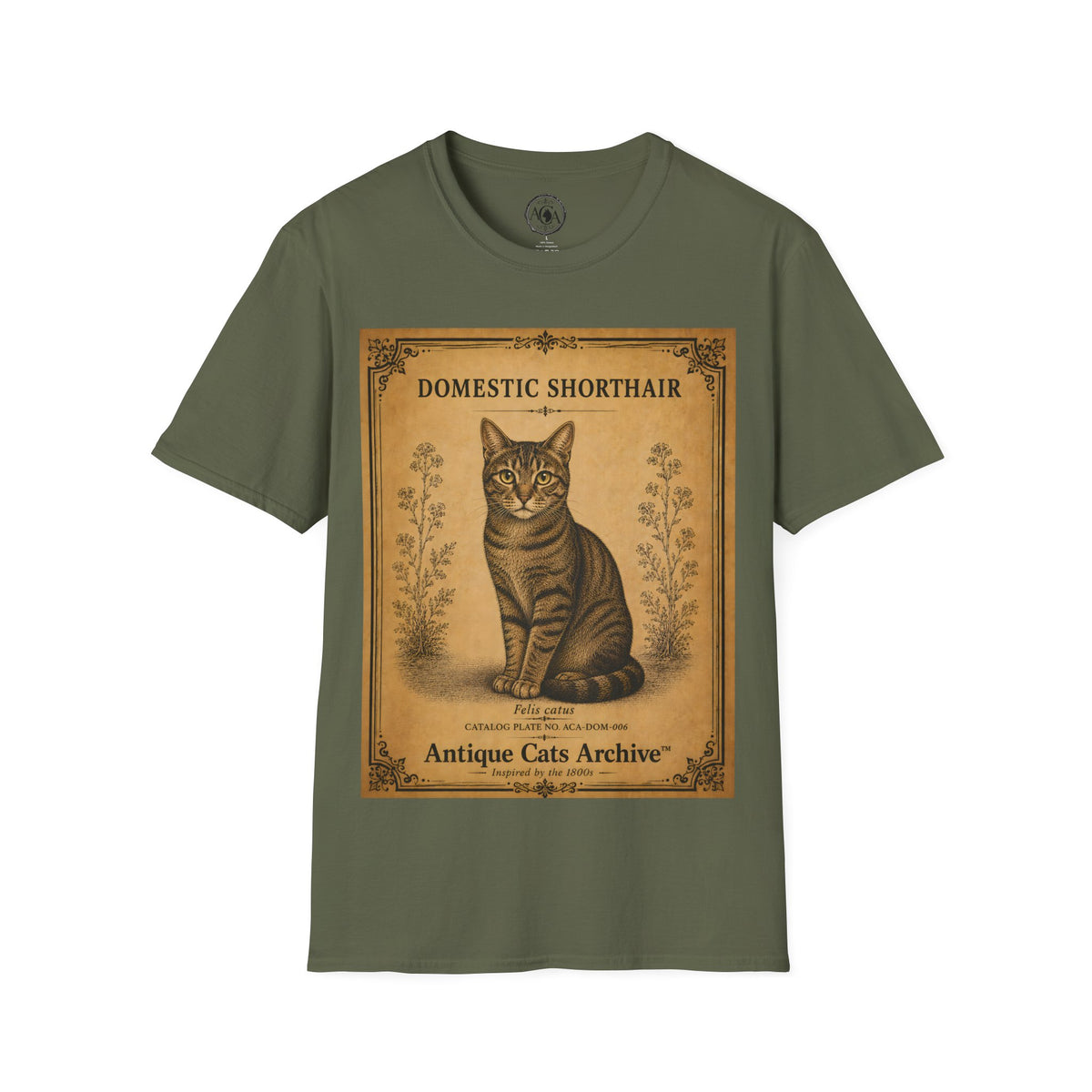 Domestic Shorthair Cat T-Shirt | Vintage Cat Illustration | Antique Cats Archive™
