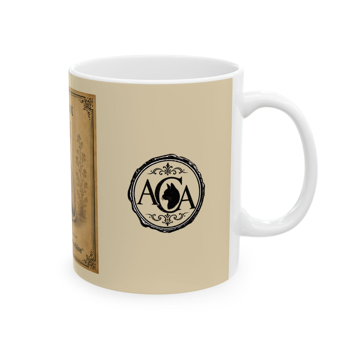 Vintage Sphynx Cat Ceramic Mug — Antique Cats Archive Tea & Coffee Cup (11oz)