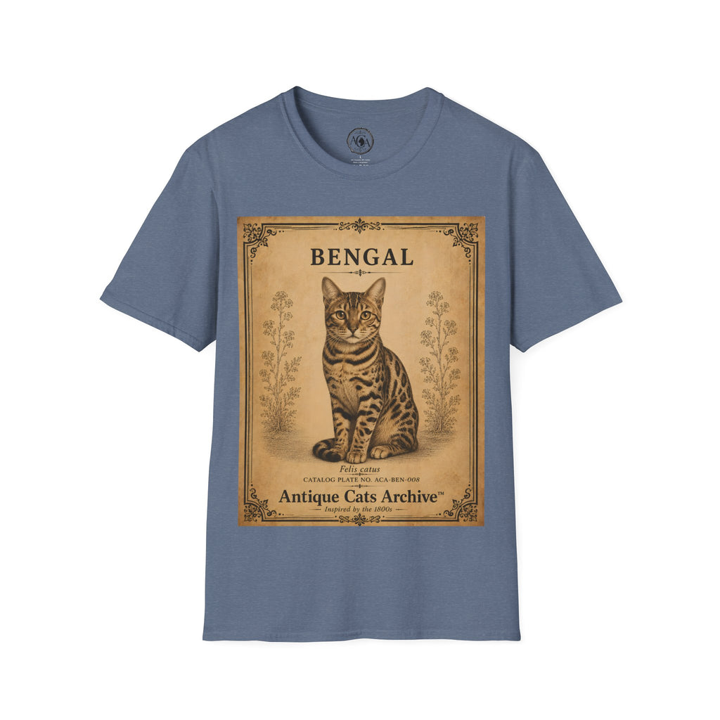 Bengal Cat T-Shirt | Vintage Cat Illustration | Antique Cats Archive™