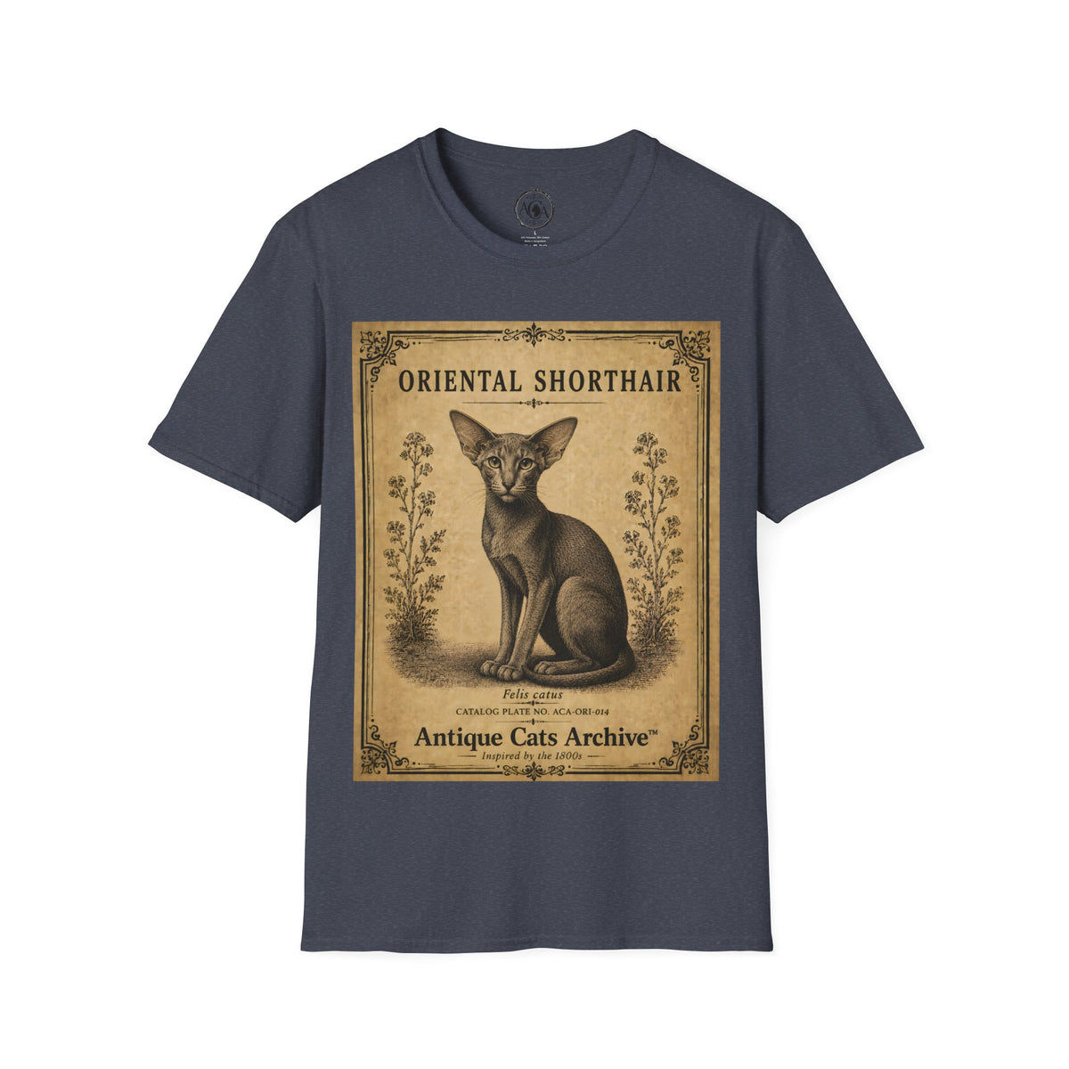 Oriental Shorthair Cat T-Shirt | Vintage Cat Illustration | Antique Cats Archive™