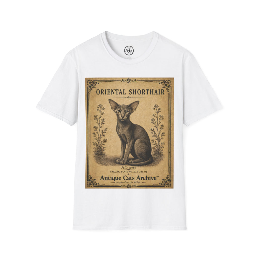 Oriental Shorthair Cat T-Shirt | Vintage Cat Illustration | Antique Cats Archive™