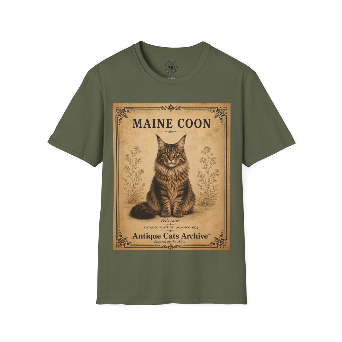 Maine Coon Cat T-Shirt | Vintage Cat Illustration | Antique Cats Archive™