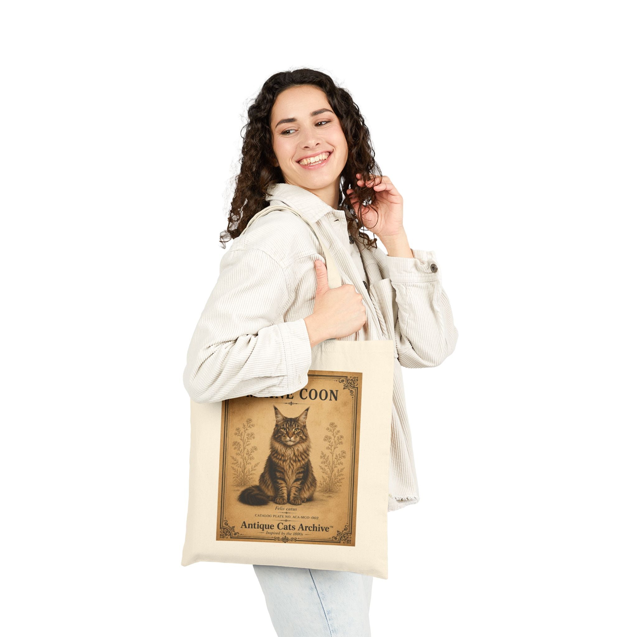 Maine Coon Vintage Poster Tote Bag | Antique Cats Archive