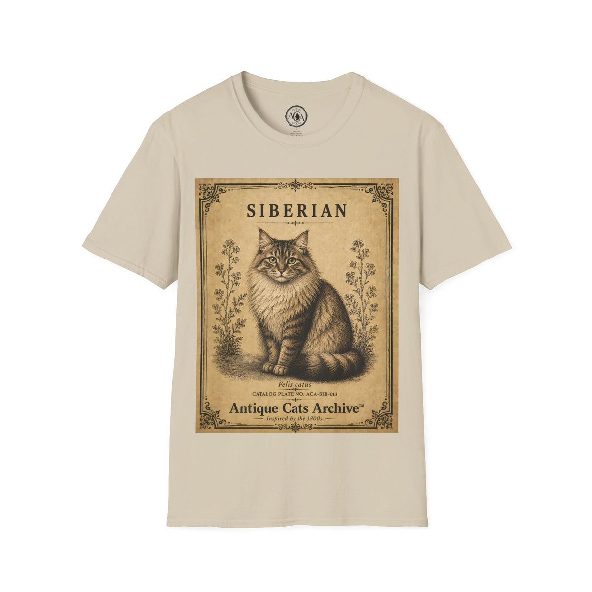 Siberian Cat T-Shirt | Vintage Cat Illustration | Antique Cats Archive™