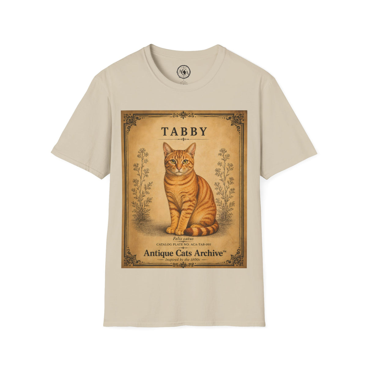 Tabby Cat T-Shirt | Vintage Cat Illustration | Antique Cats Archive™