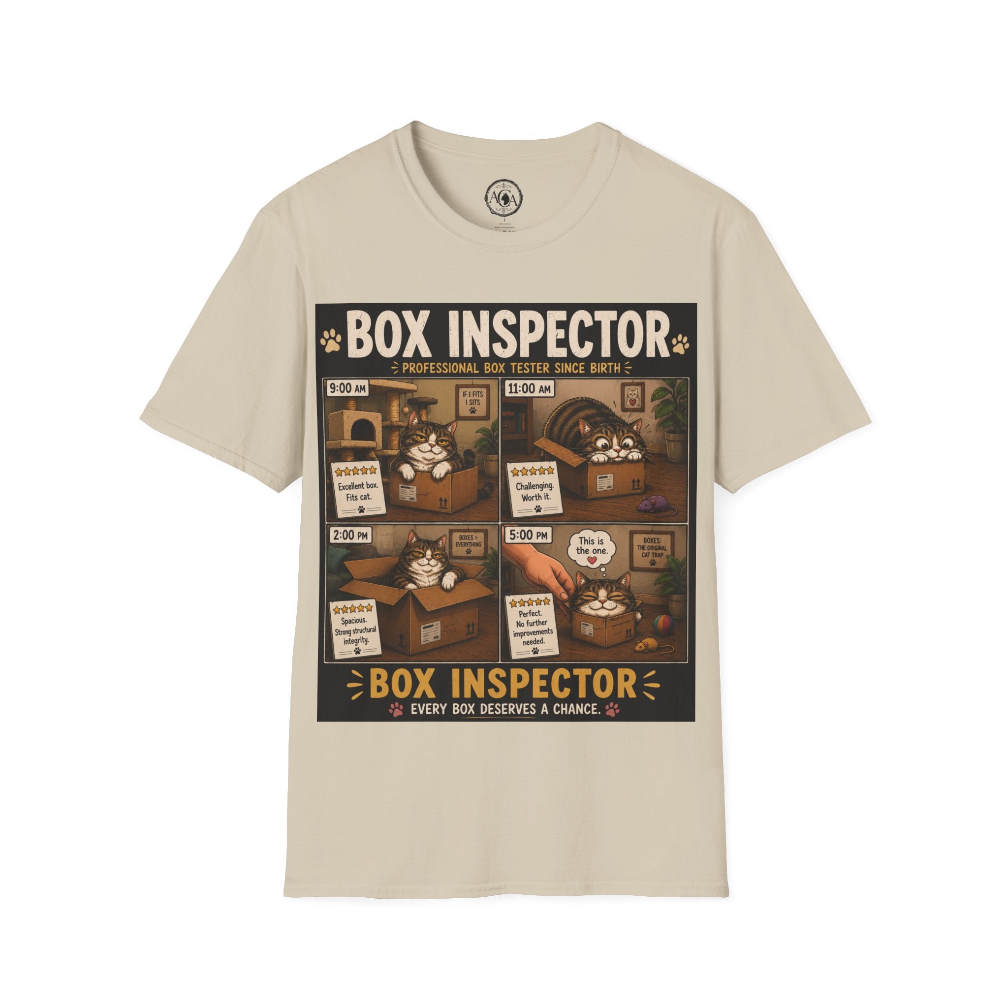 Funny Cat Shirt, Box Inspector, Professional Box Tester Since Birth, Cat Lover Gift, Cat Humor Tee, Cat Owner Gift