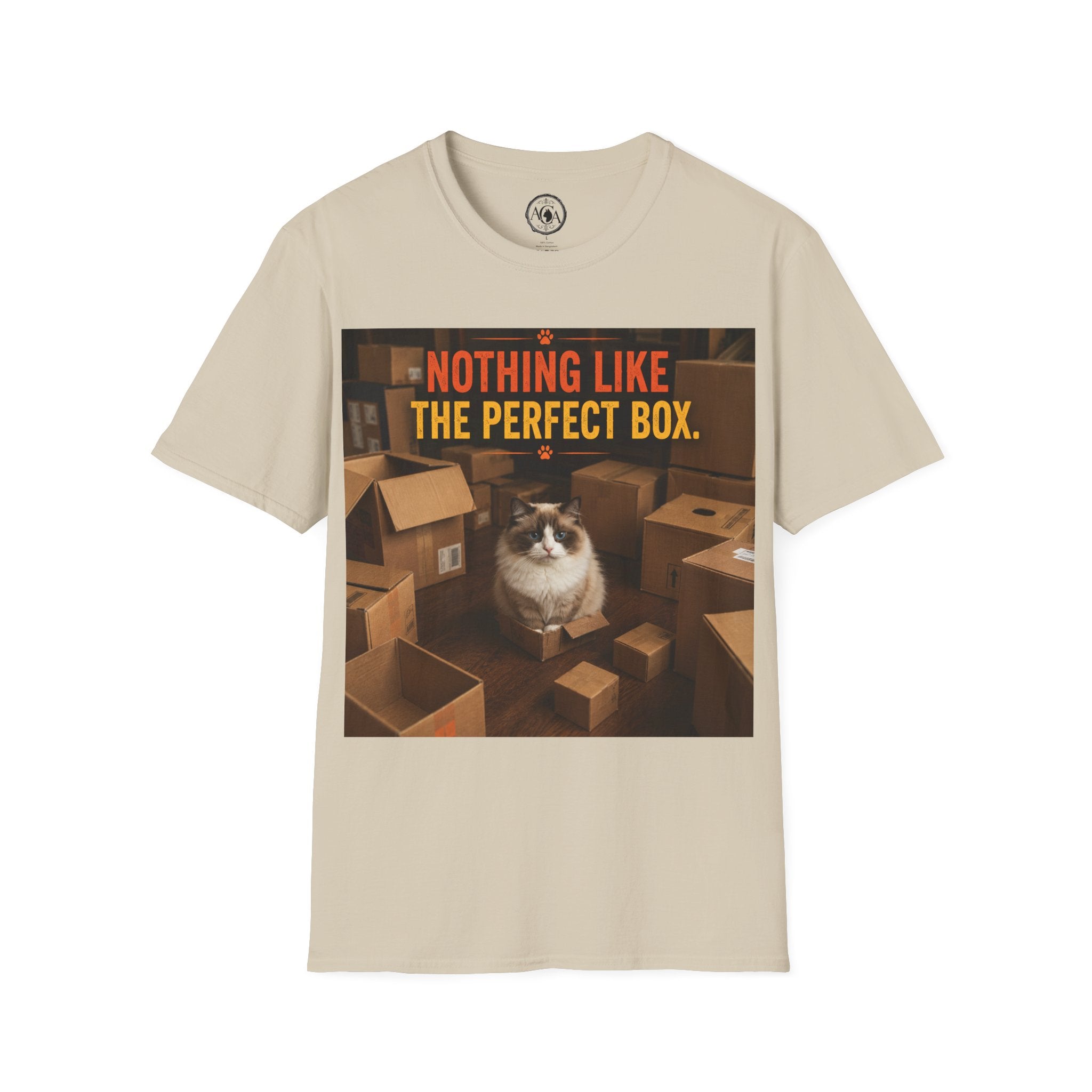 Cat Lover T‑Shirt — “Nothing Like The Perfect Box” Graphic Tee