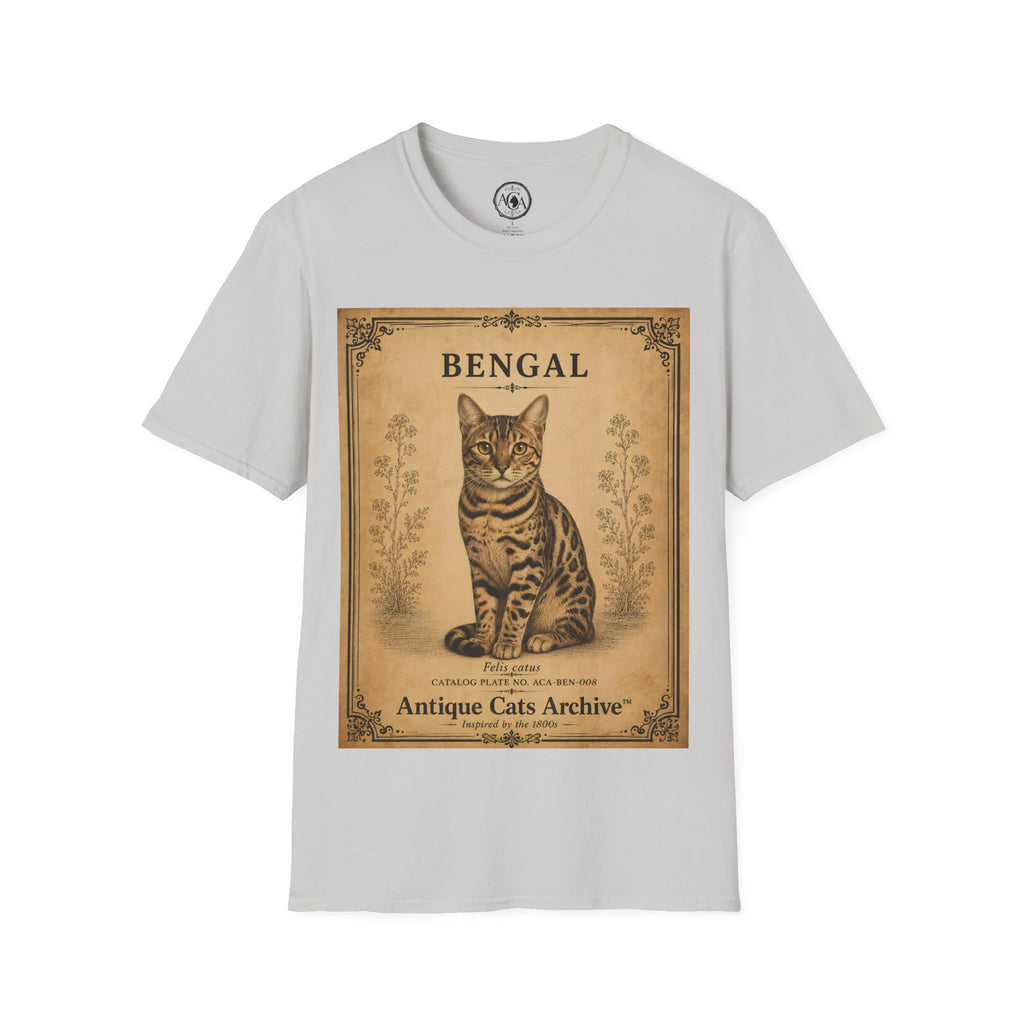 Bengal Cat T-Shirt | Vintage Cat Illustration | Antique Cats Archive™