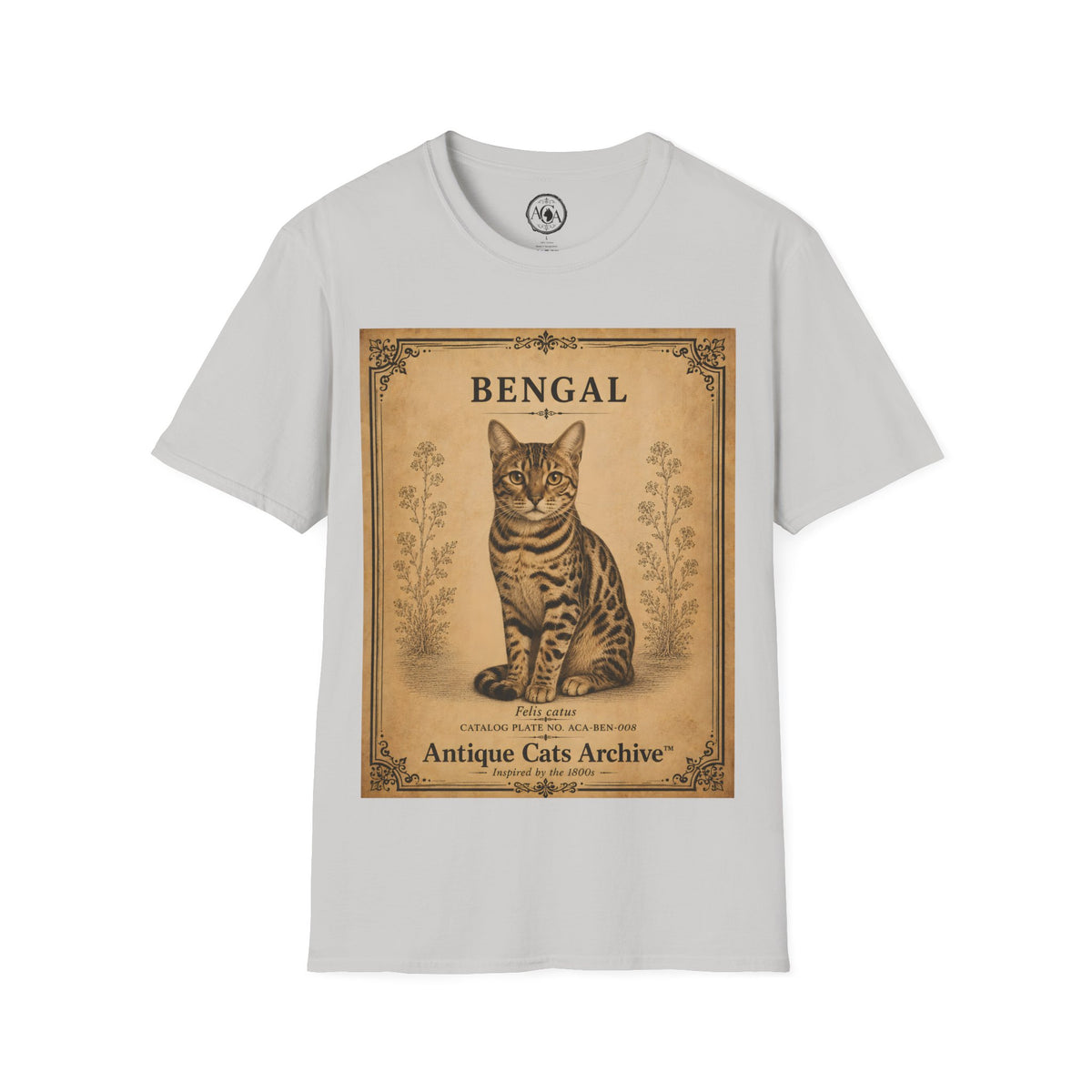 Bengal Cat T-Shirt | Vintage Cat Illustration | Antique Cats Archive™