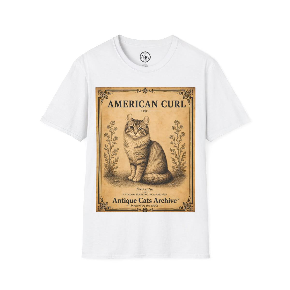 American Curl Vintage Cat T-Shirt – Antique Cats Archive Graphic Tee