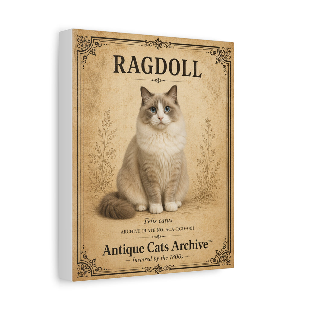Ragdoll Cat Canvas | Vintage Antique Cats Archive Wall Art