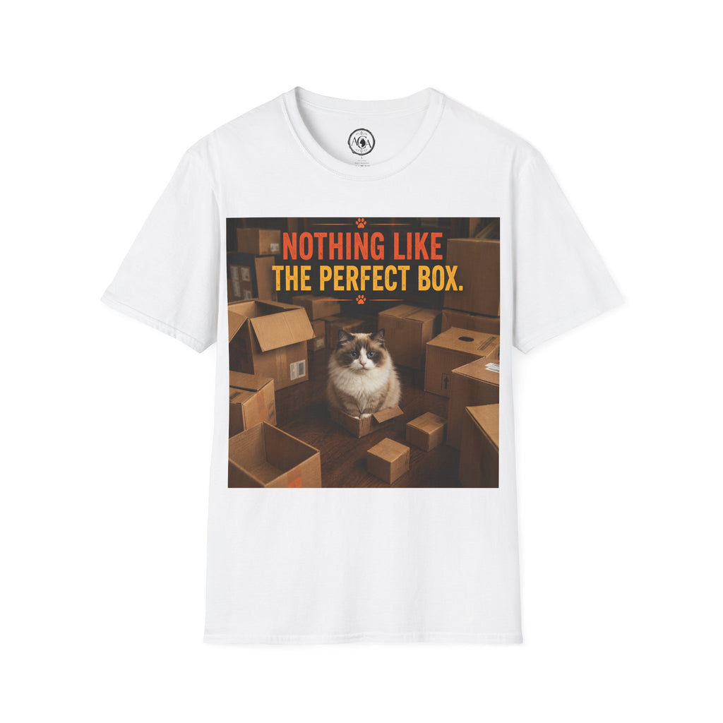 Cat Lover T‑Shirt — “Nothing Like The Perfect Box” Graphic Tee