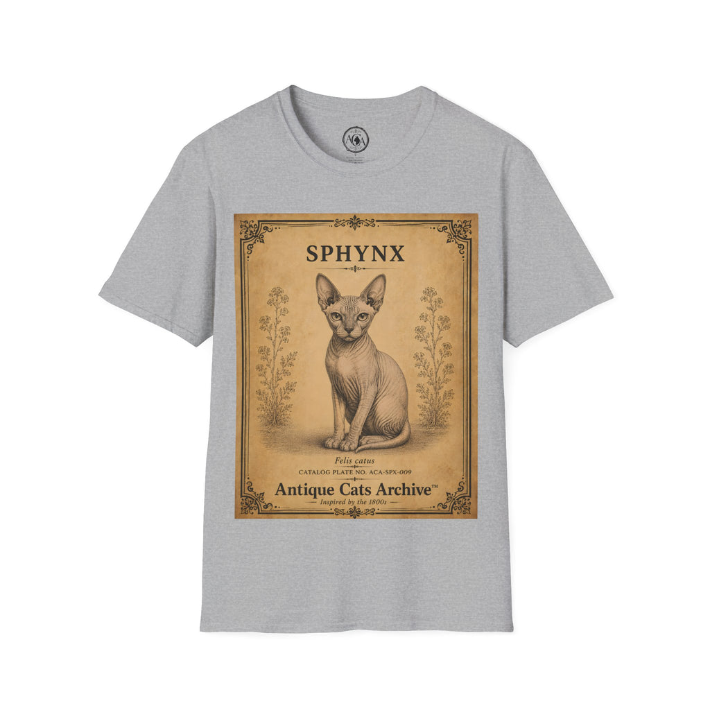 Sphynx Cat T-Shirt | Vintage Cat Illustration | Antique Cats Archive™