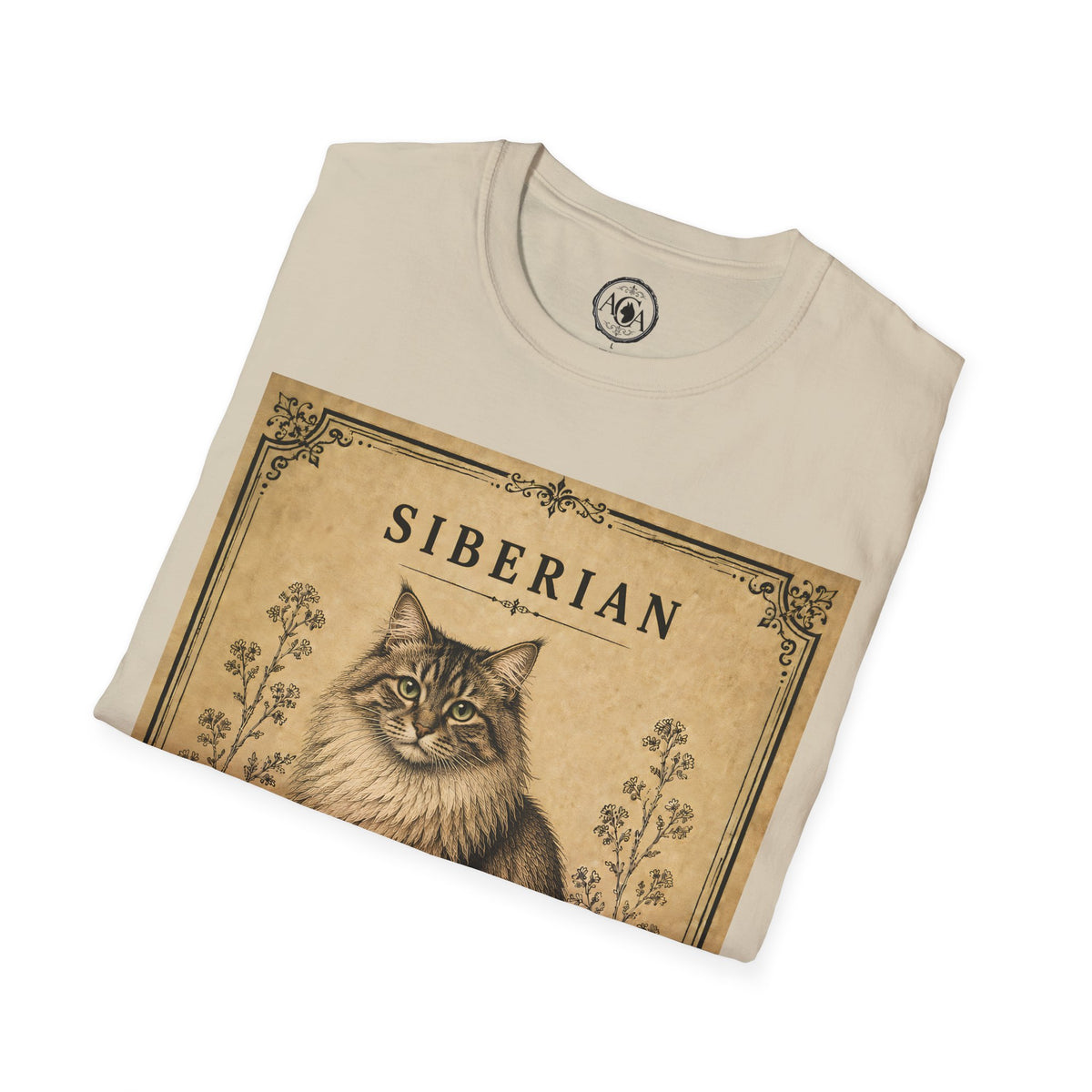 Siberian Cat T-Shirt | Vintage Cat Illustration | Antique Cats Archive™