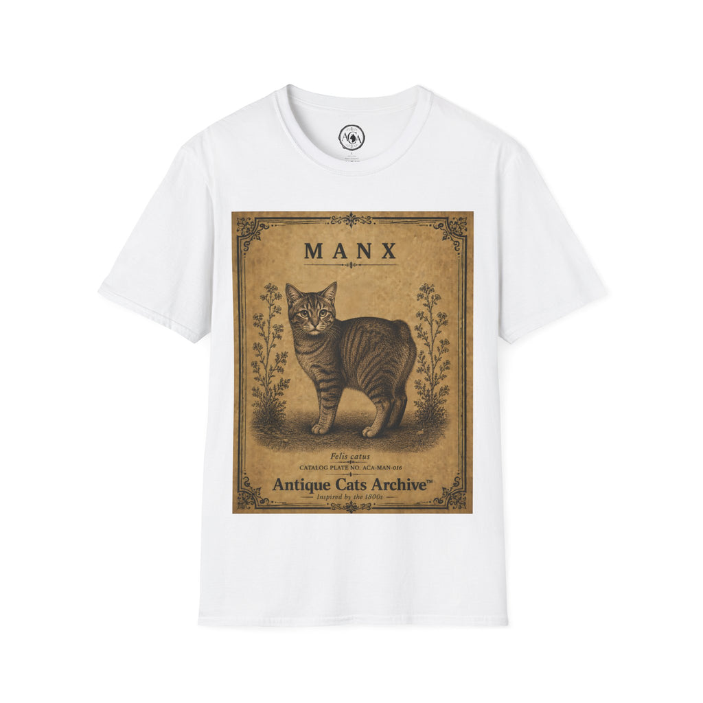 Manx Cat T-Shirt | Vintage Cat Illustration | Antique Cats Archive™