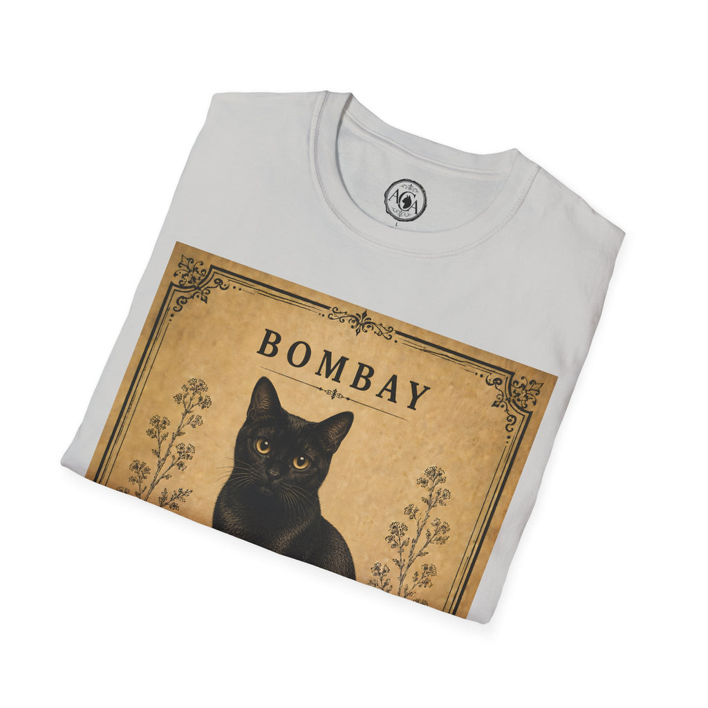 Bombay Cat T-Shirt | Vintage Black Cat Illustration | Antique Cats Archive™