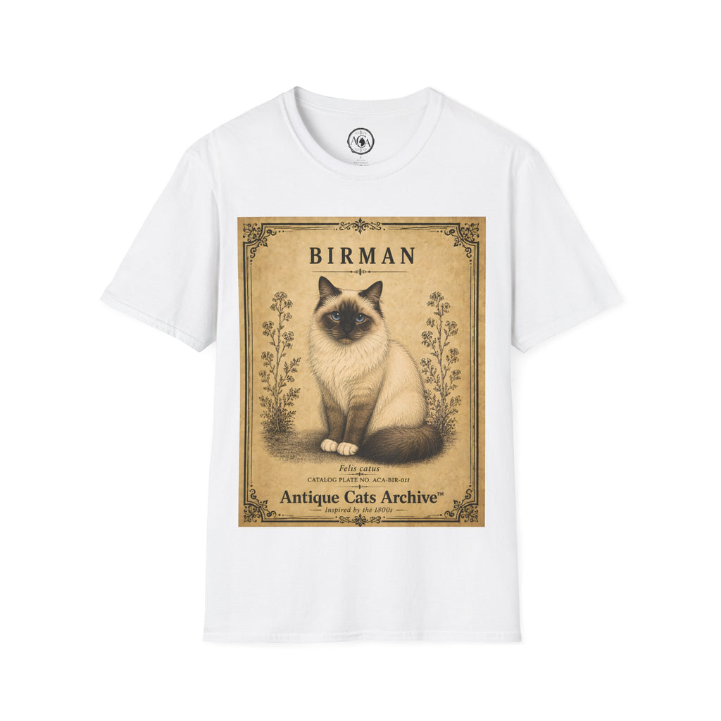 Birman Cat T-Shirt | Vintage Cat Illustration | Antique Cats Archive™