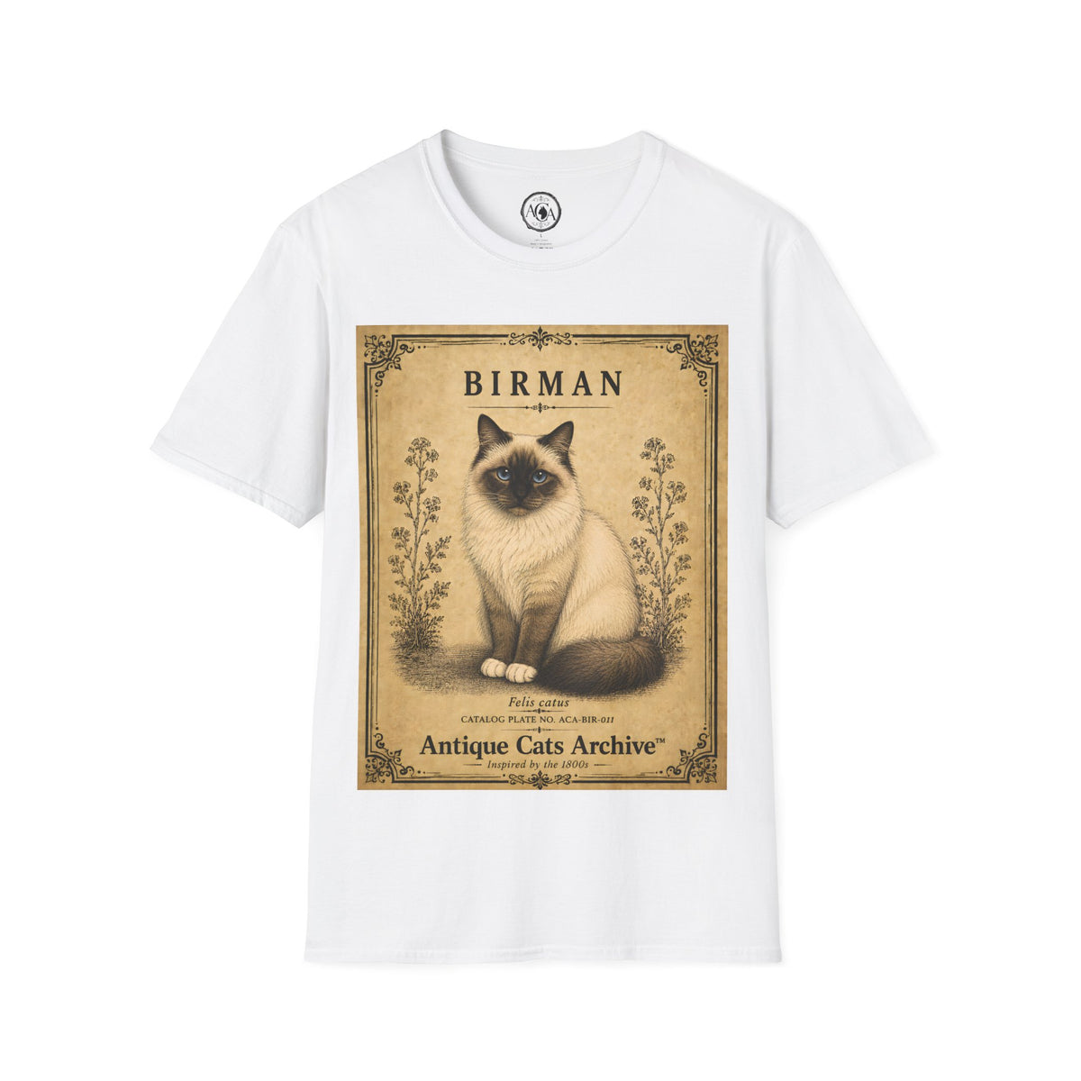 Birman Cat T-Shirt | Vintage Cat Illustration | Antique Cats Archive™