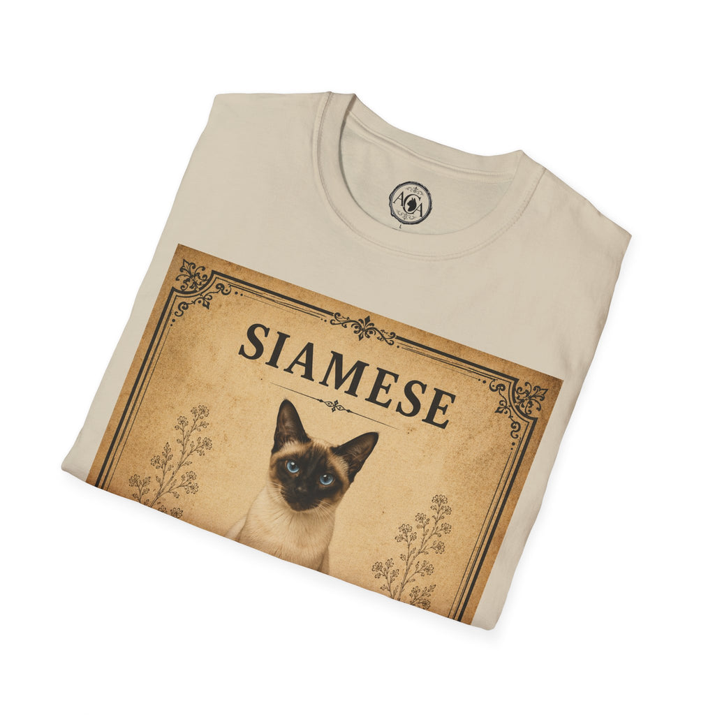 Siamese Cat T-Shirt | Vintage Cat Illustration | Antique Cats Archive™