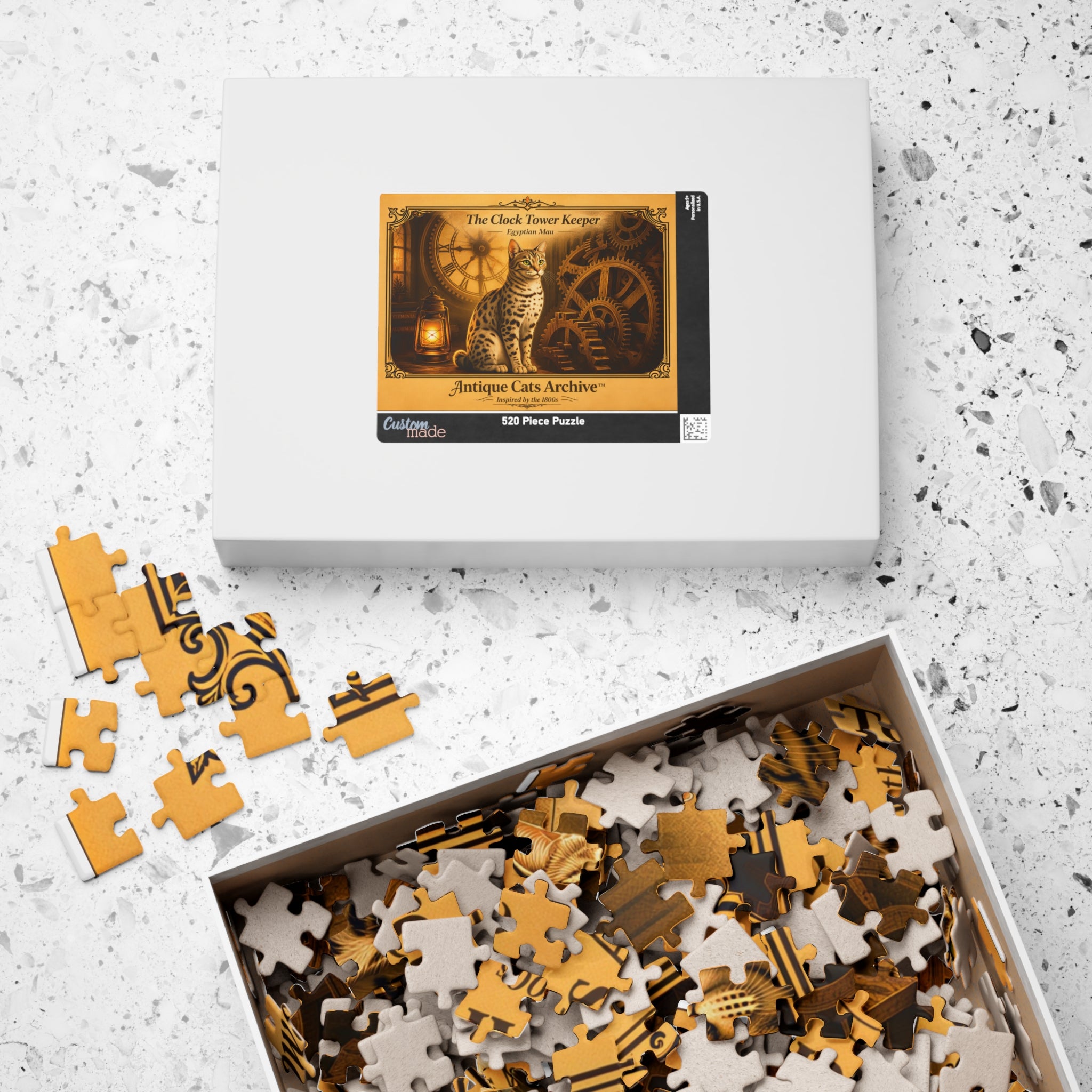 Clock Tower Keeper Cat puzzle 520-piece | Antique Cats Archive jigsaw