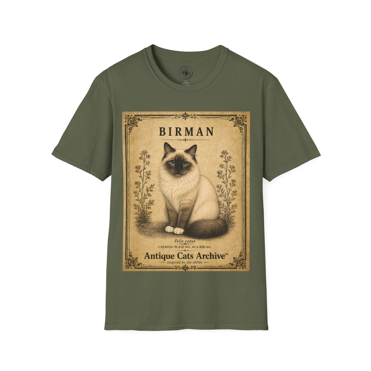 Birman Cat T-Shirt | Vintage Cat Illustration | Antique Cats Archive™