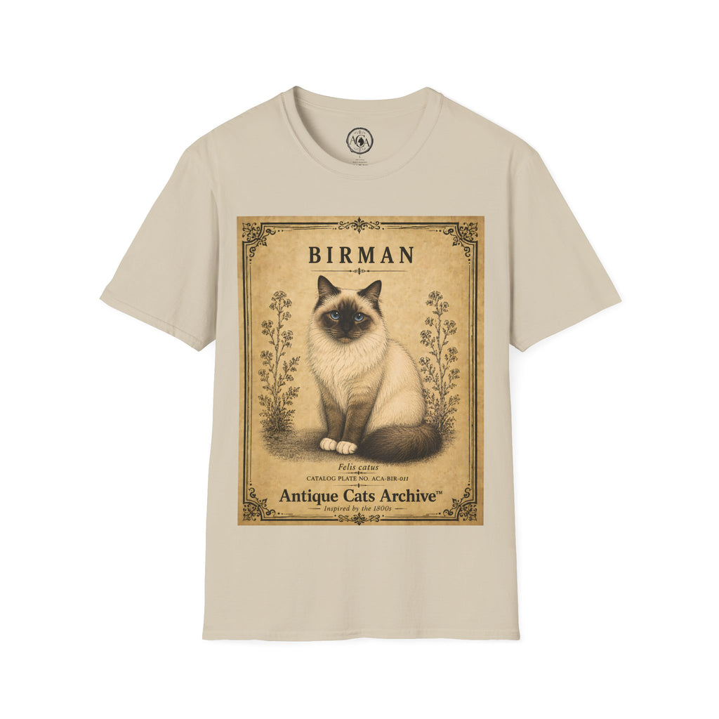 Birman Cat T-Shirt | Vintage Cat Illustration | Antique Cats Archive™